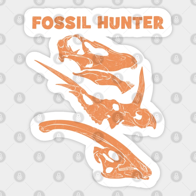 Fossil Hunter Vegan Dinosaurs Sticker by NicGrayTees